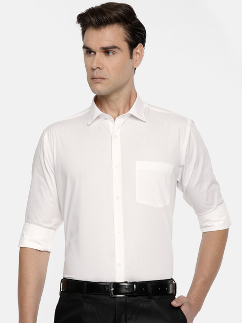 

Park Avenue Men White Slim Fit Solid Formal Shirt