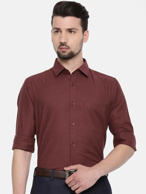 

Raymond Men Maroon Regular Fit Solid Formal Shirt