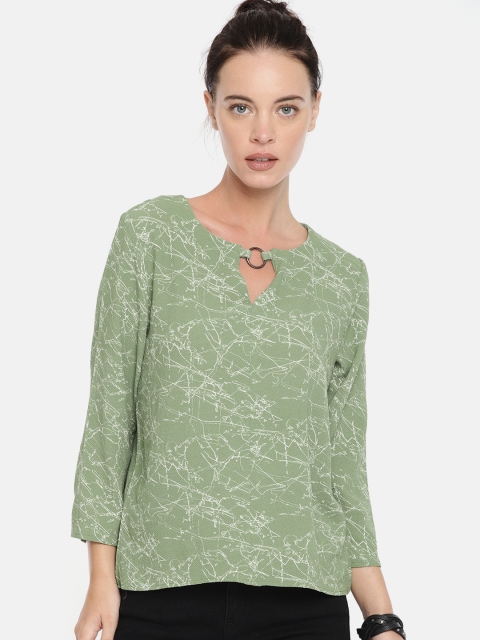 

Roadster Women Green Printed Top