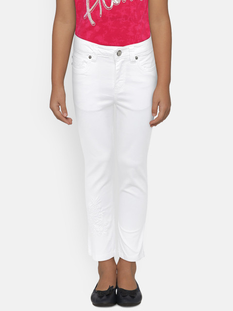

Lee Cooper Girls White Regular Fit Mid-Rise Clean Look Jeans