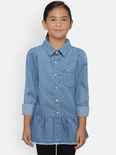 

Vero Moda Women Blue Solid Denim Pure Cotton Top