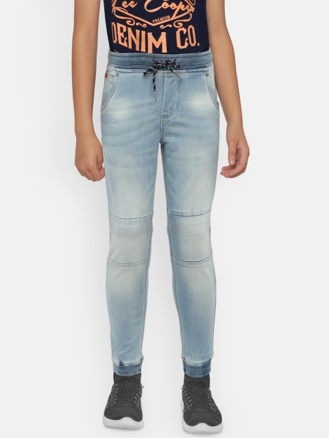 

Lee Cooper Boys Blue Jogger Mid-Rise Clean Look Jeans