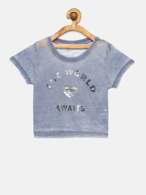 

Lee Cooper Girls Grey Printed Pure Cotton Top