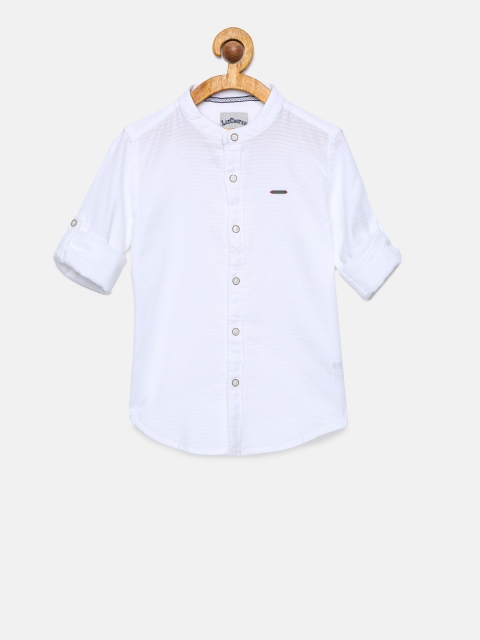 

Lee Cooper Boys White Slim Fit Solid Casual Shirt