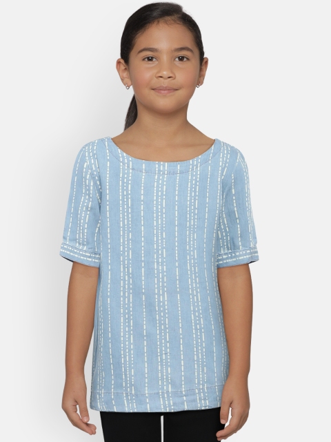 

Lee Cooper Girls Blue Printed Chambray Styled Back Top