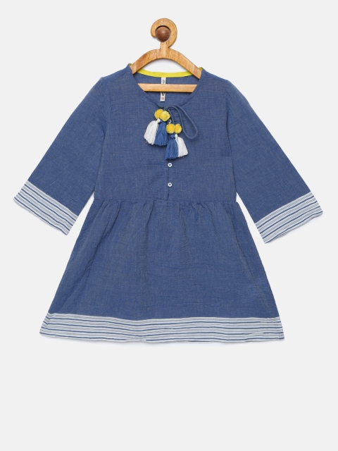 

Lee Cooper Girls Blue Self Design Fit and Flare Dress