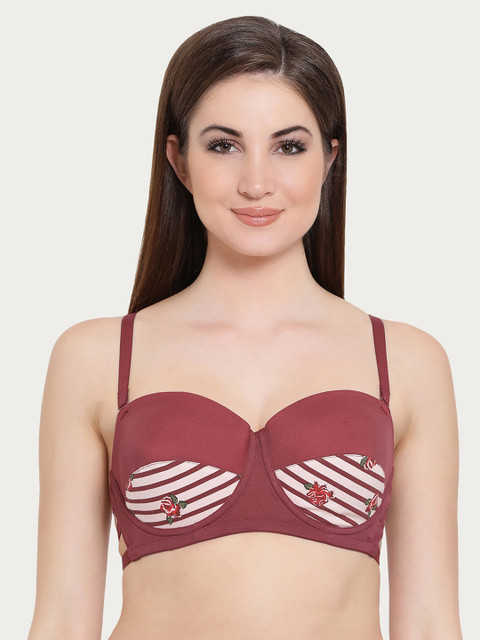 

Clovia Cotton Rich Padded Underwired Cage Bra, Maroon