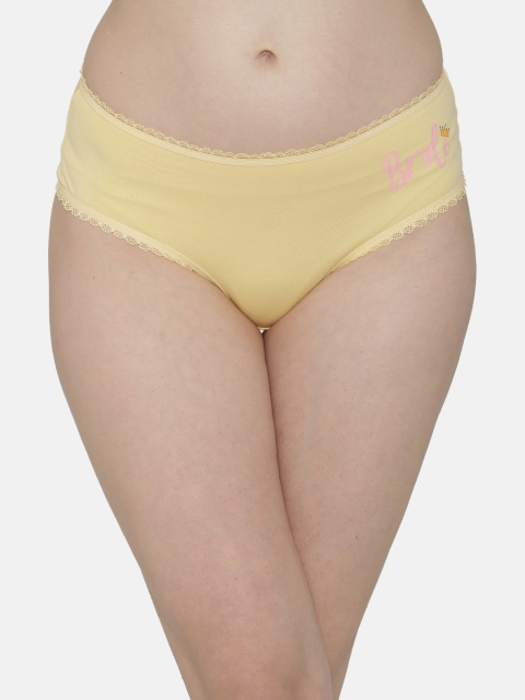 

Clovia Women Yellow Solid Hipster Briefs PN2960P02XL