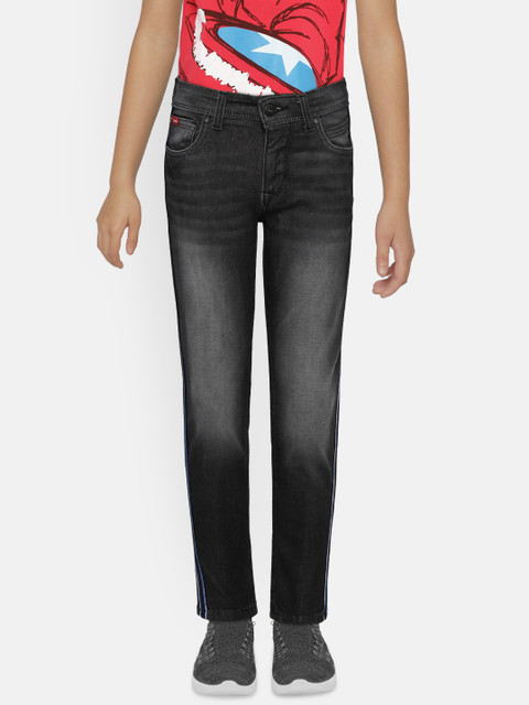 

Lee Cooper Boys Black Slim Fit Mid-Rise Clean Look Jeans