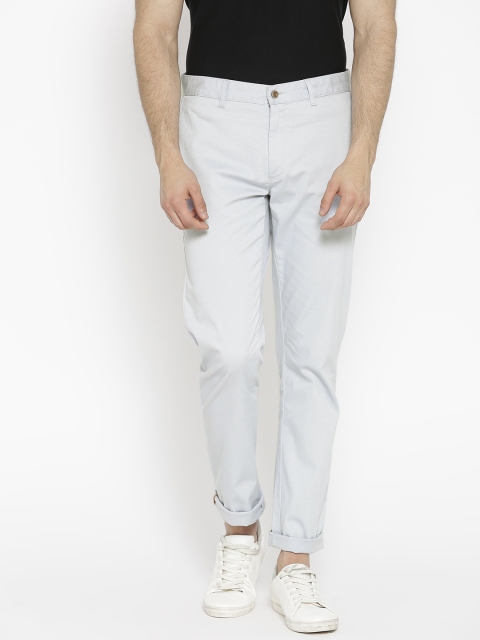 

Blackberrys Men Blue Sharp Fit Solid Regular Trousers