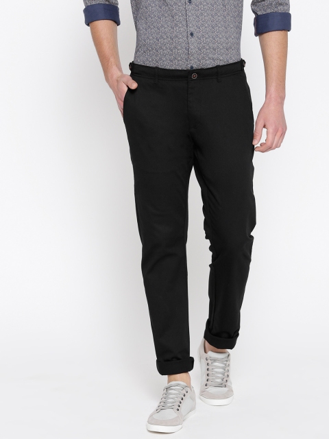 

Blackberrys Men Black Sharp Regular Fit Self Design Regular Trousers