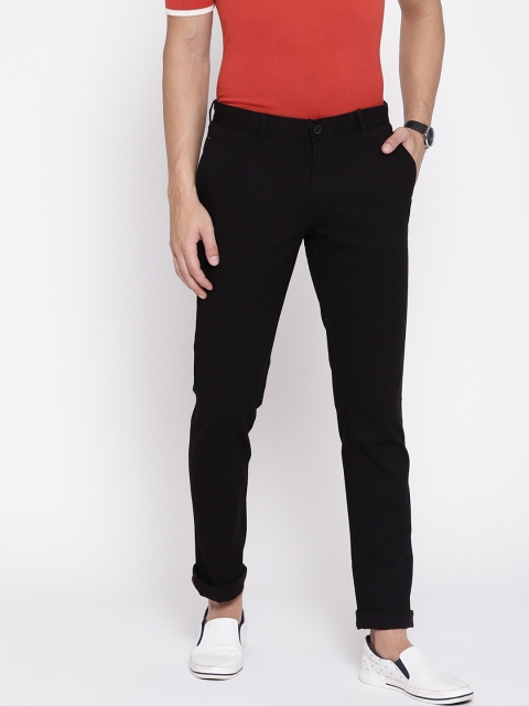 

Blackberrys Men Black Sharp Regular Fit Self Design Trousers