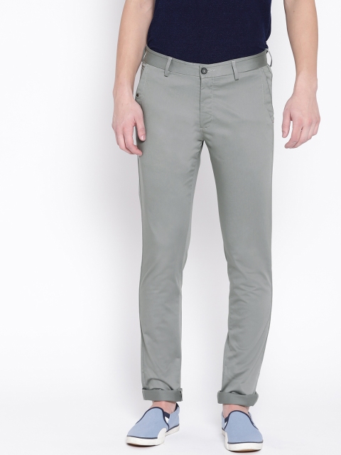 

Blackberrys Men Grey Slim Fit Solid Chinos