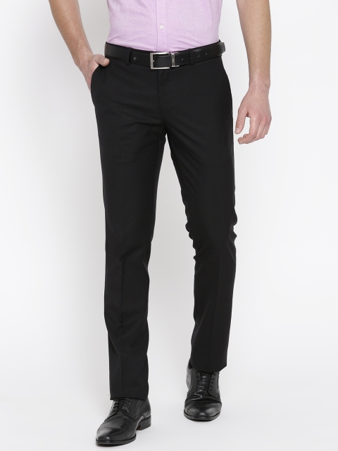 

Blackberrys Men Black Sharp Regular Fit Solid Formal Trousers