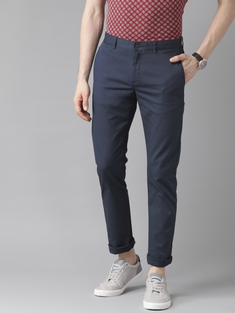 

Blackberrys Men Navy Blue Sharp Skinny Fit Solid Chinos