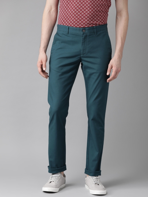 

Blackberrys Men Teal Green Sharp Skinny Fit Solid Chinos