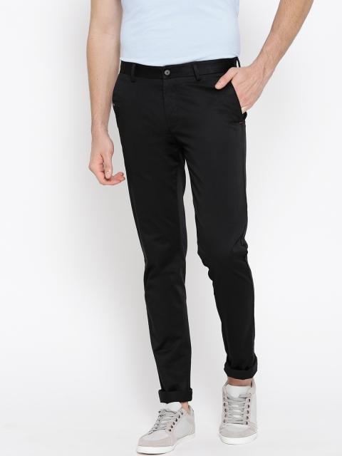 

Blackberrys Men Black Slim Fit Solid Regular Trousers