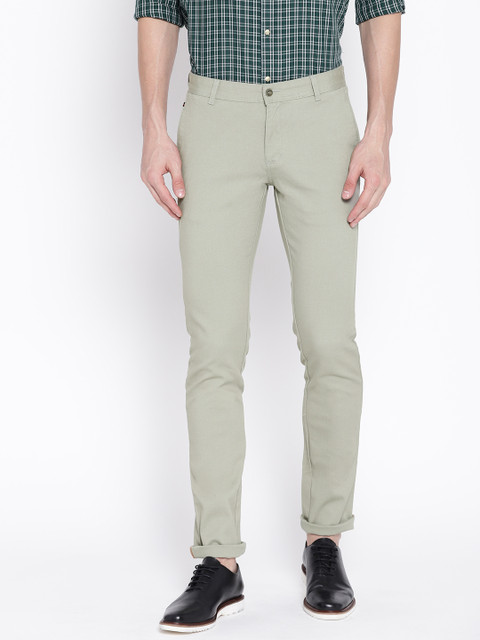 

Blackberrys Men Green Sharp Regular Fit Self Design Chinos
