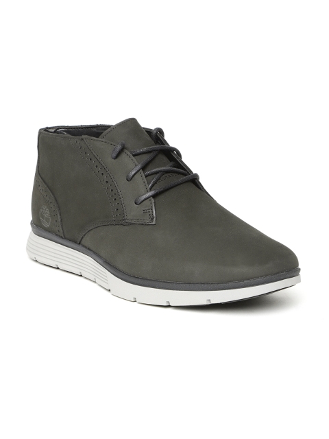 

Timberland Men Grey Solid Leather Mid-Top Sneakers
