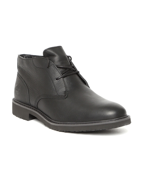 

Timberland Men Brown Solid BROOKPRK Leather Mid-Top Flat Boots