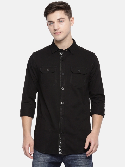 

SKULT by Shahid Kapoor Men Black Classic Regular Fit Solid Casual Shirt