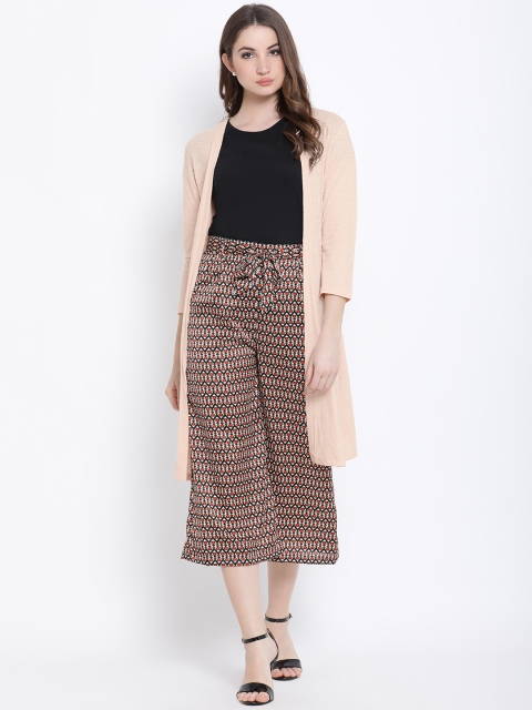 

WISSTLER Peach-Coloured Solid Open Front Shrug