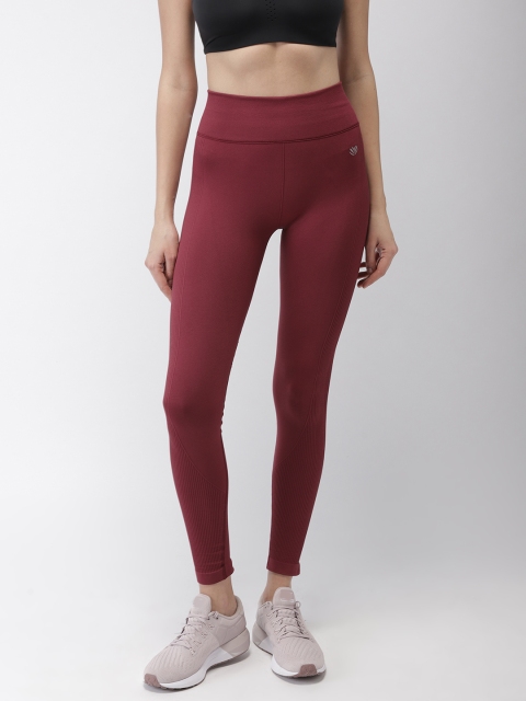 

FOREVER 21 Women Maroon Solid Tights