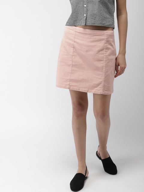

FOREVER 21 Women Pink Corduroy Mini Skirt
