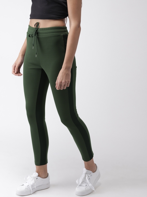 

FOREVER 21 Women Olive Green Knitted Regular Trousers