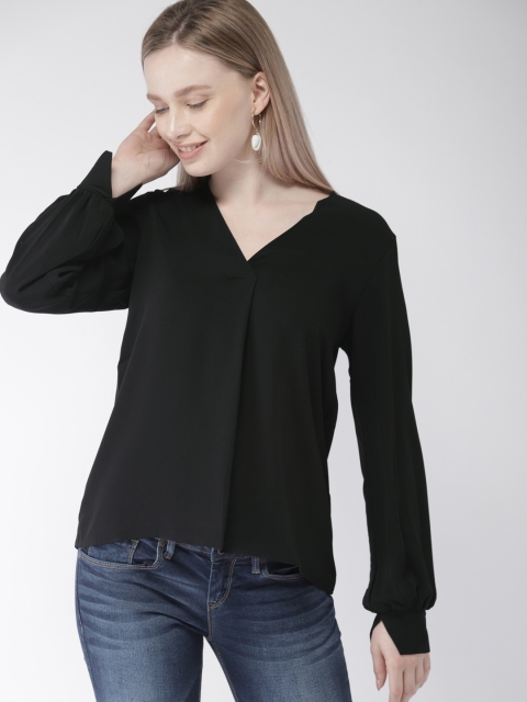 

FOREVER 21 Women Black Solid Top
