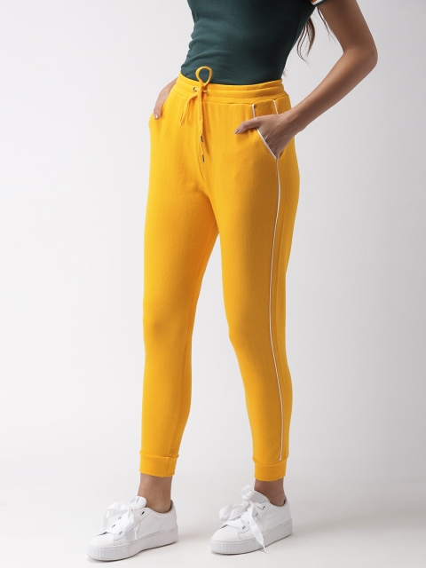 

FOREVER 21 Women Yellow Regular Fit Solid Joggers