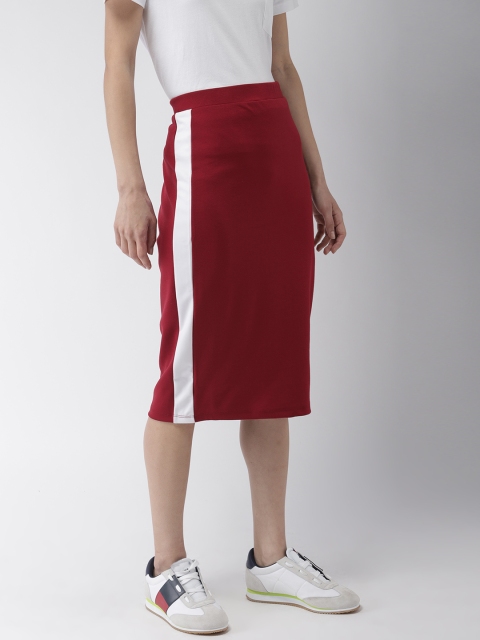 

FOREVER 21 Woman Red Solid Pencil Skirt