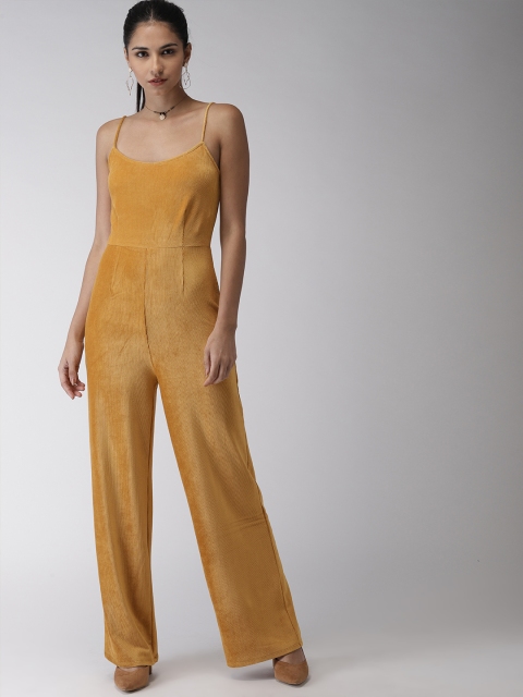 

FOREVER 21 Mustard Yellow Corduroy Solid Playsuit