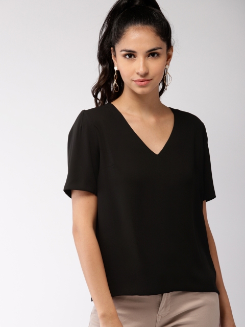 

FOREVER 21 Women Black Solid Top