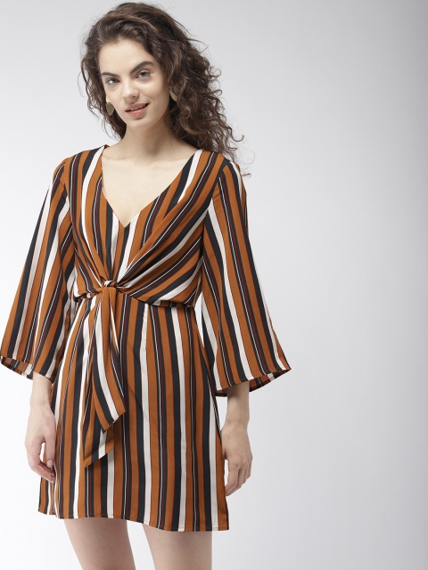

FOREVER 21 Women Multicoloured Striped A-Line Dress, Multi