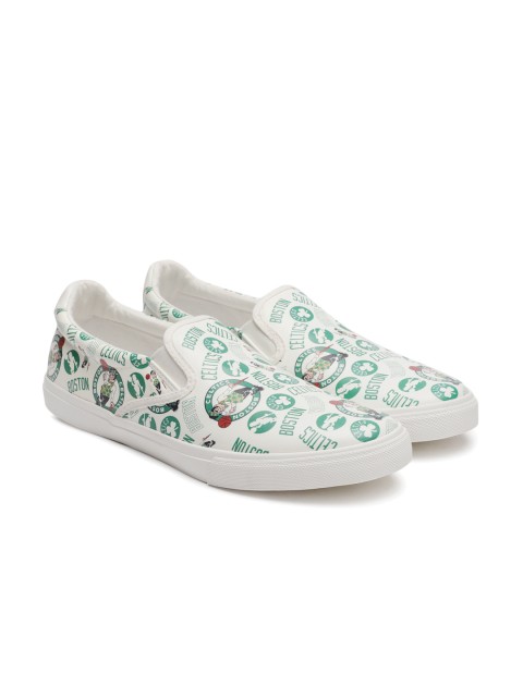 

NBA Men White Printed Slip-On Sneakers