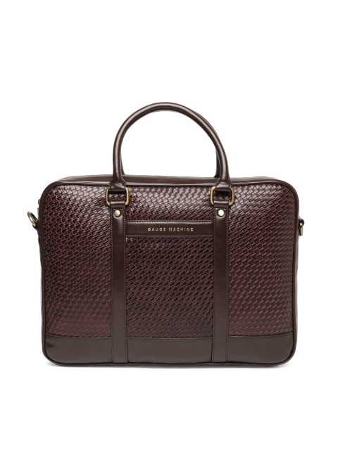 

Gauge Machine Unisex Brown & Red Textured Laptop Bag