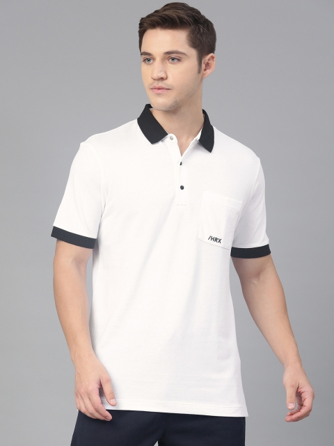 

HRX by Hrithik Roshan Men White Solid Polo Collar T-shirt