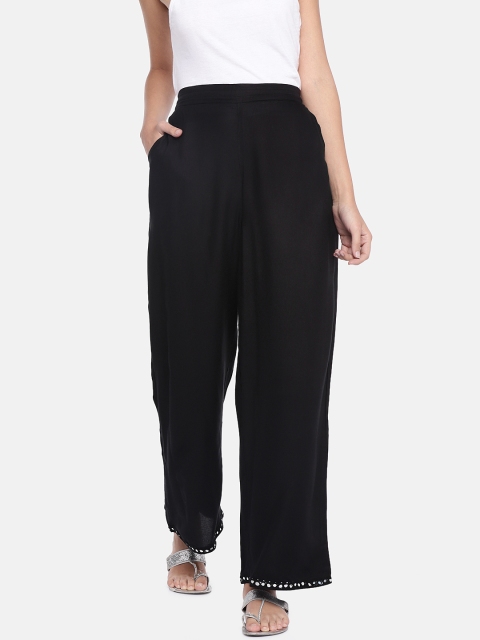 

Globus Women Black Regular Fit Solid Regular Trousers