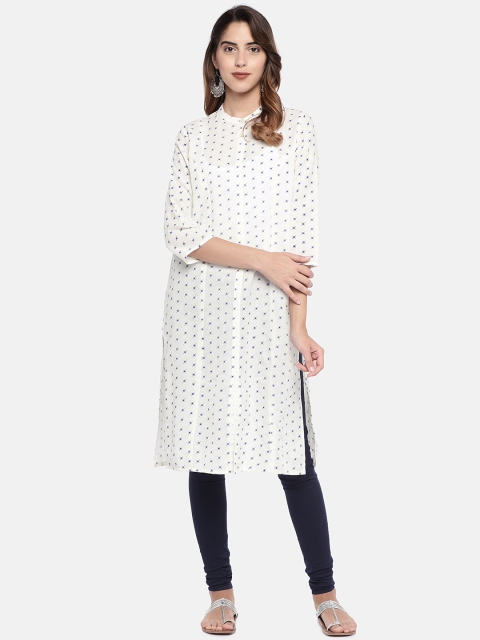

Globus Women Beige Printed Straight Kurta
