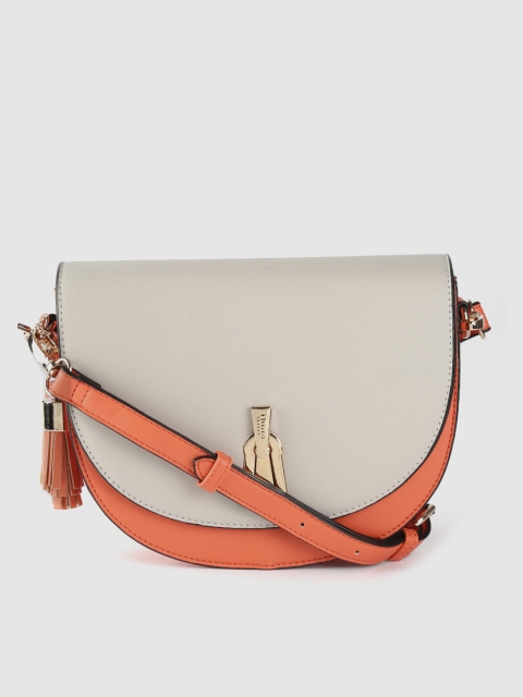 

Dune London Grey & Orange Colourblocked Sling Bag