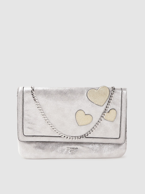 

Dune London Silver-Toned Applique Detail Clutch