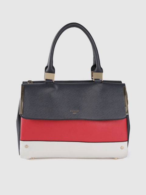 

Dune London Navy Blue & Red Colourblocked Handheld Bag