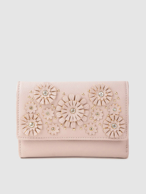 

Dune London Women Pink Embellished Three Fold Wallet