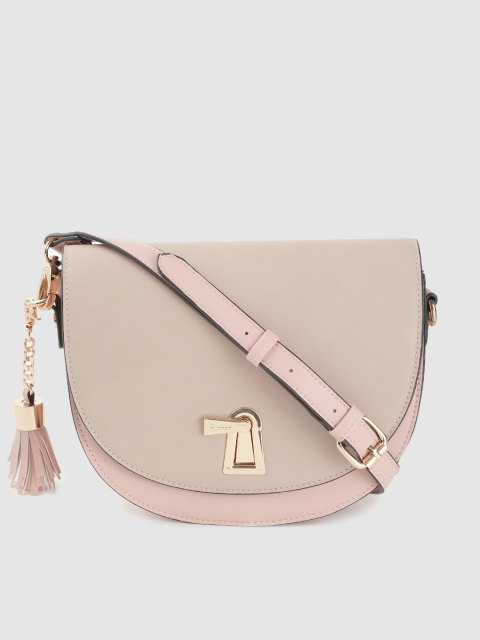 

Dune London Beige & Pink Colourblocked Sling Bag