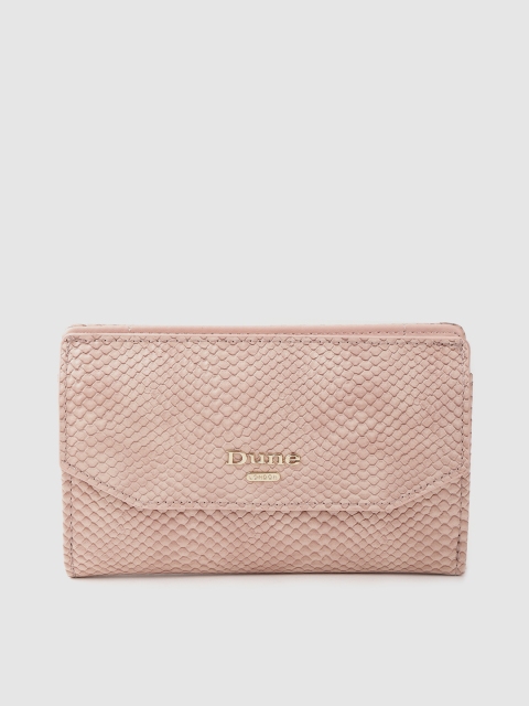 

Dune London Women Pink Snakeskin Textured Two Fold Wallet