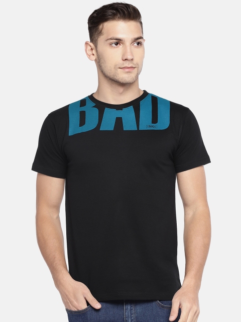 

Globus Men Black Printed Round Neck T-shirt