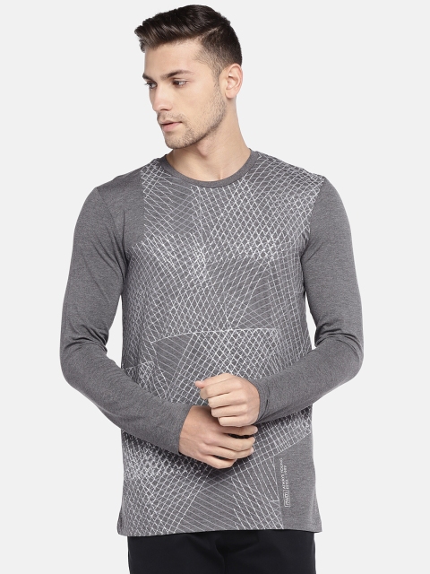 

Globus Men Charcoal Printed Round Neck T-shirt