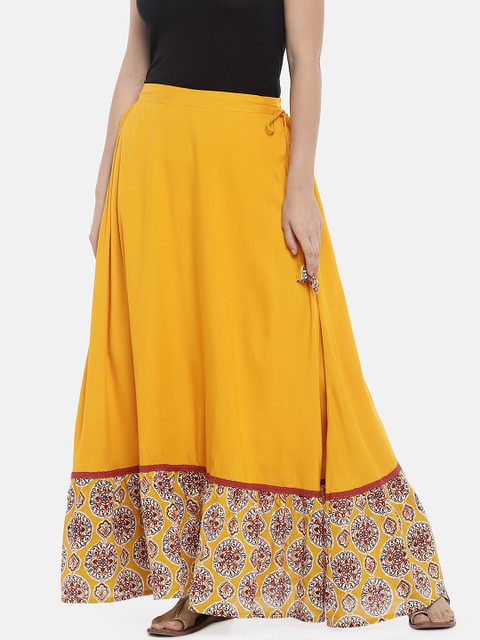 

Globus Women Yellow Printed Maxi Skirt