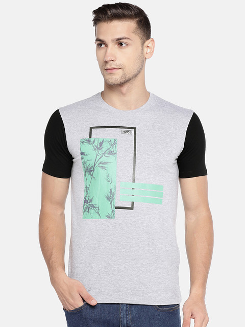

Globus Men Grey Printed Round Neck T-shirt